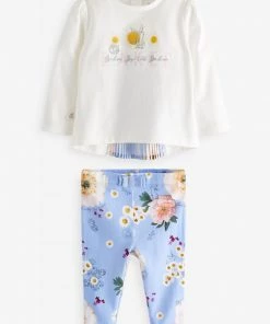 Baker By Ted Baker White Long Sleeve T-Shirt And Leggings Set