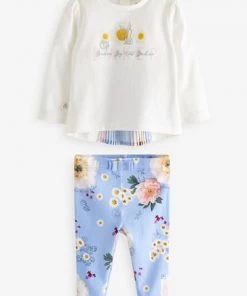 Baker By Ted Baker White Long Sleeve T-Shirt And Leggings Set -Baker by Ted Baker shop unnamed file 114