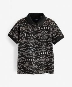 Baker By Ted Baker Black Printed Polo Shirt -Baker by Ted Baker shop unnamed file 1158 scaled