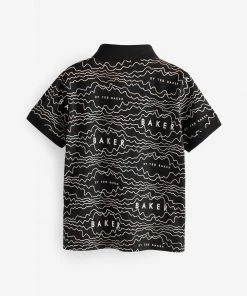 Baker By Ted Baker Black Printed Polo Shirt -Baker by Ted Baker shop unnamed file 1159 scaled
