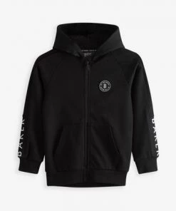 Baker By Ted Baker Black Panelled Hoodie -Baker by Ted Baker shop unnamed file 1177