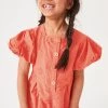 Baker By Ted Baker Girls Orange Broderie Playsuit