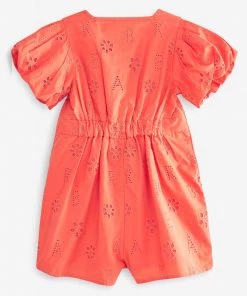Baker By Ted Baker Girls Orange Broderie Playsuit -Baker by Ted Baker shop unnamed file 1239 scaled