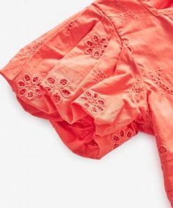 Baker By Ted Baker Girls Orange Broderie Playsuit -Baker by Ted Baker shop unnamed file 1242 scaled