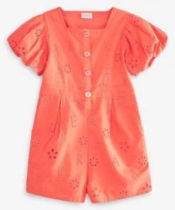 Baker By Ted Baker Girls Orange Broderie Playsuit -Baker by Ted Baker shop unnamed file 1243