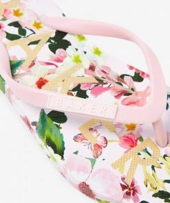 Baker By Ted Baker Pink Floral Flip Flops -Baker by Ted Baker shop unnamed file 1247 scaled