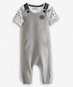 Baker By Ted Baker Grey Dungaree Set