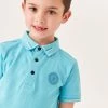 Baker By Ted Baker Blue Textured Polo Shirt