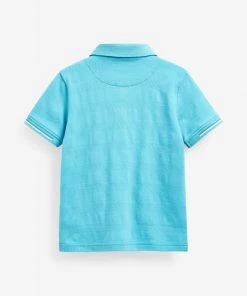 Baker By Ted Baker Blue Textured Polo Shirt -Baker by Ted Baker shop unnamed file 1275 scaled