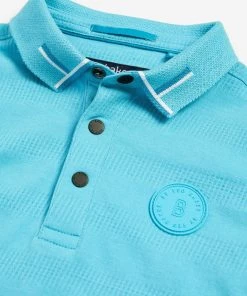 Baker By Ted Baker Blue Textured Polo Shirt -Baker by Ted Baker shop unnamed file 1276 scaled
