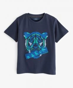 Baker By Ted Baker Navy Blue Lion Short Sleeve T-Shirt -Baker by Ted Baker shop unnamed file 1282