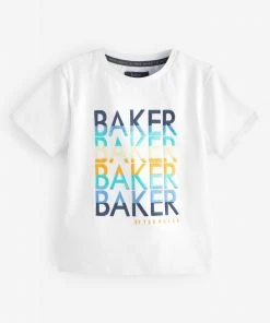 Baker By Ted Baker White Graphic Short Sleeve T-Shirt