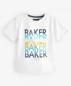Baker By Ted Baker White Graphic Short Sleeve T-Shirt -Baker by Ted Baker shop unnamed file 1286