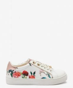 Baker By Ted Baker White Floral Trainers