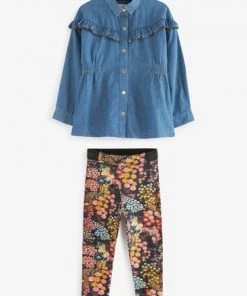 Baker By Ted Baker Blue Chambray Blouse And Leggings Set -Baker by Ted Baker shop unnamed file 135