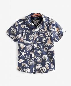 Baker By Ted Baker Navy Blue Shell All-Over Print Shirt 10 Baker By Ted Baker Navy Blue Shell All-Over Print Shirt -Baker by Ted Baker shop unnamed file 1355 scaled