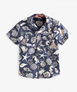 Baker By Ted Baker Navy Blue Shell All-Over Print Shirt 13 Baker By Ted Baker Navy Blue Shell All-Over Print Shirt -Baker by Ted Baker shop unnamed file 1358
