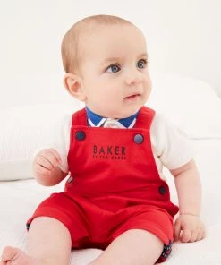 Baker By Ted Baker Baby Boy Red Dungaree Set
