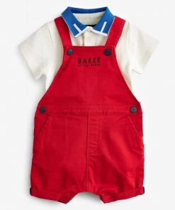 Baker By Ted Baker Baby Boy Red Dungaree Set -Baker by Ted Baker shop unnamed file 1362 scaled