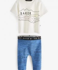 Baker By Ted Baker Blue Graphic T-Shirt And Leggings Set -Baker by Ted Baker shop unnamed file 139