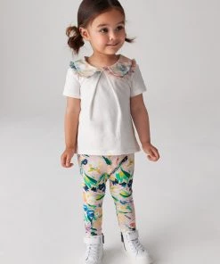 Baker By Ted Baker White Collared T-Shirt And Leggings Set