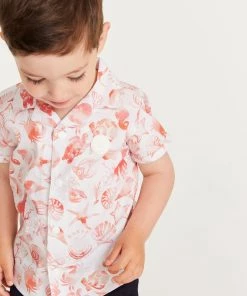 Baker By Ted Baker White Shell Print Shirt -Baker by Ted Baker shop unnamed file 1423 scaled