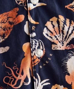 Baker By Ted Baker Navy Blue 3 Aop Shirt -Baker by Ted Baker shop unnamed file 1525 scaled