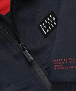 Baker By Ted Baker Navy Zip Through Hoodie -Baker by Ted Baker shop unnamed file 1537 scaled