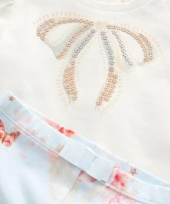 Baker By Ted Baker White And Blue Bow T-Shirt And Leggings Set -Baker by Ted Baker shop unnamed file 156 scaled