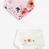 Baker By Ted Baker Pink Daisy Ribbed Bibs 2 Pack