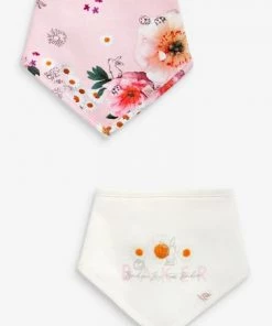 Baker By Ted Baker Pink Daisy Ribbed Bibs 2 Pack -Baker by Ted Baker shop unnamed file 1578