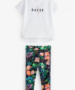 Baker By Ted Baker White T-Shirt And Leggings Set -Baker by Ted Baker shop unnamed file 177