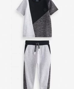 Baker By Ted Baker Grey Colourblock T-Shirt And Joggers Set