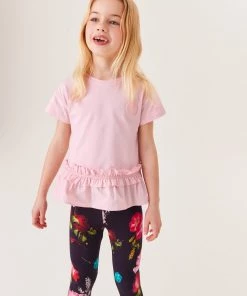 Baker By Ted Baker Pink T-Shirt And Floral Legging Set