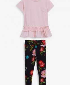 Baker By Ted Baker Pink T-Shirt And Floral Legging Set -Baker by Ted Baker shop unnamed file 198