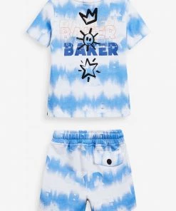 Baker By Ted Baker Blue Tie-Dye T-Shirt And Shorts Set -Baker by Ted Baker shop unnamed file 212 scaled