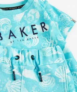 Baker By Ted Baker Blue Printed T-Shirt And Shorts Set -Baker by Ted Baker shop unnamed file 242 scaled