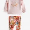 Baker By Ted Baker Pink Floral Sweater And Leggings Set