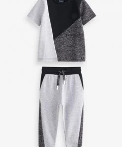 Baker By Ted Baker Grey Colourblock T-Shirt And Joggers Set -Baker by Ted Baker shop unnamed file 25