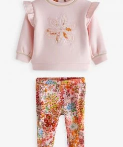 Baker By Ted Baker Pink Floral Sweater And Leggings Set -Baker by Ted Baker shop unnamed file 252
