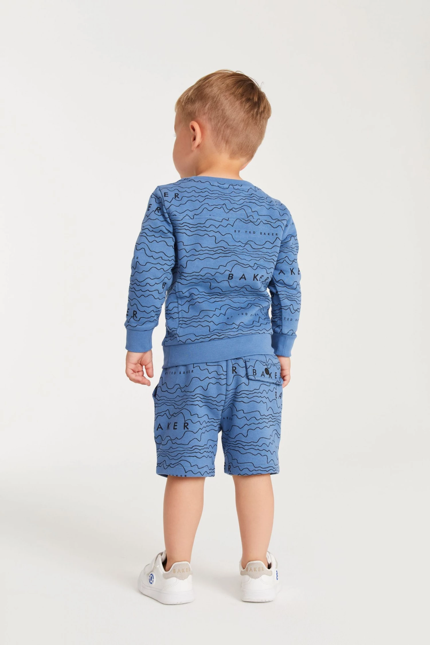 Baker By Ted Baker Blue Printed Sweatshirt And Shorts Set 2 Baker By Ted Baker Blue Printed Sweatshirt And Shorts Set - Image 2