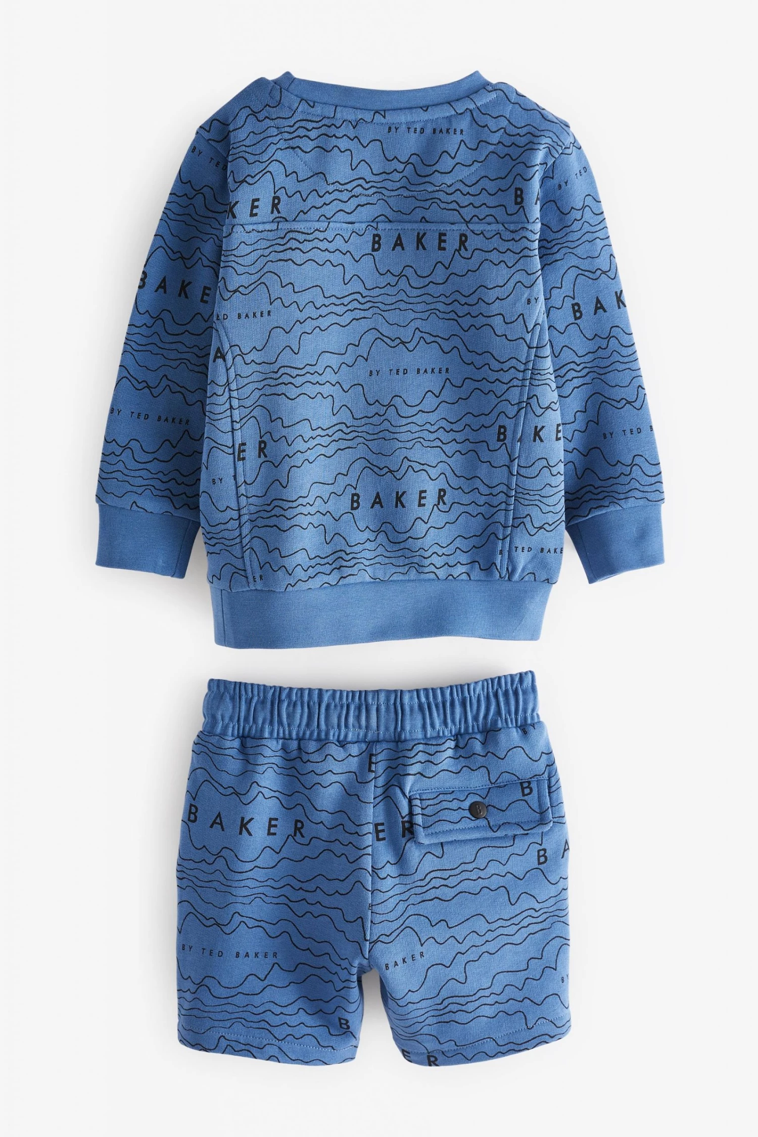 Baker By Ted Baker Blue Printed Sweatshirt And Shorts Set 6 Baker By Ted Baker Blue Printed Sweatshirt And Shorts Set - Image 6