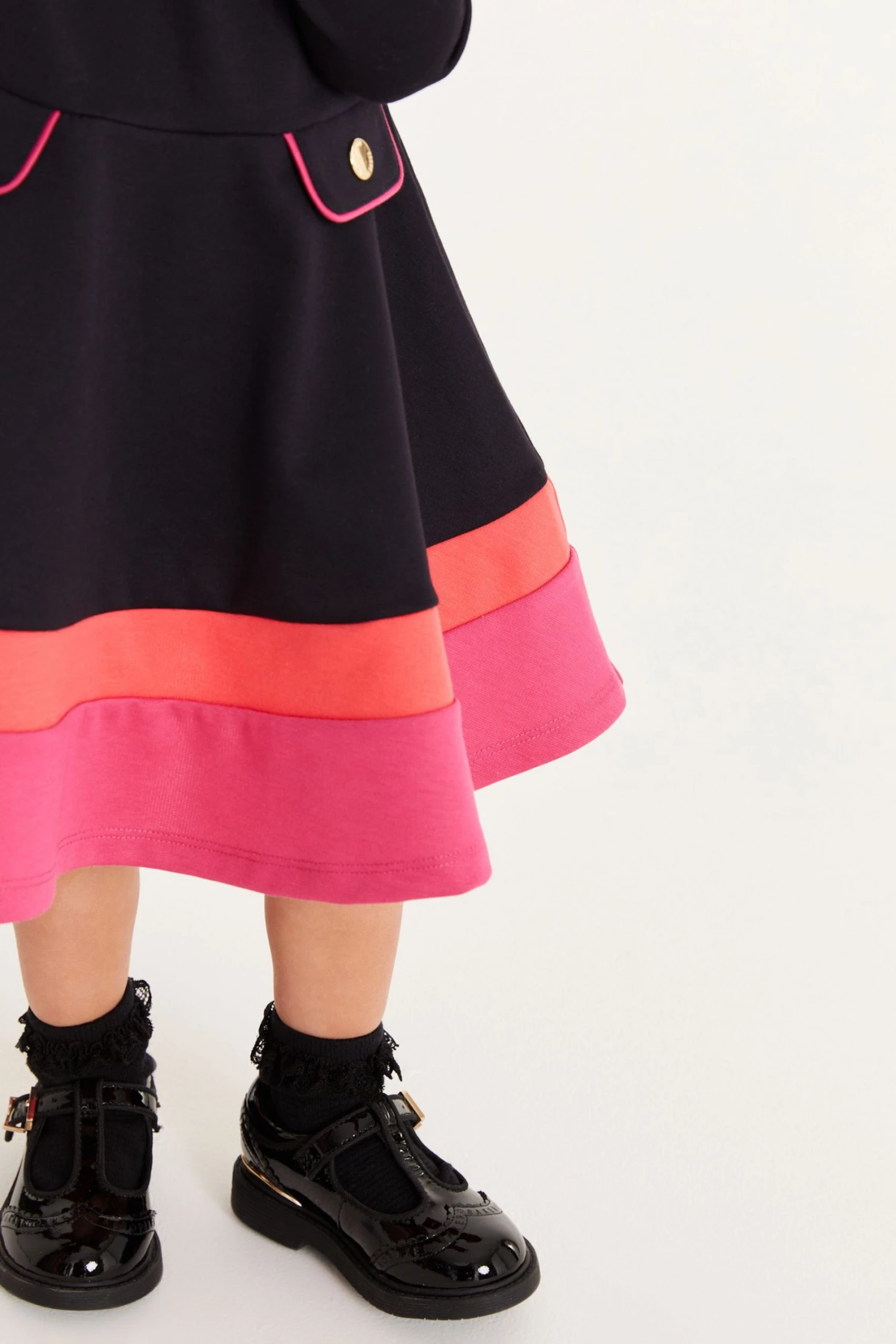 Baker By Ted Baker Navy And Pink Colourblock Dress 4 Baker By Ted Baker Navy And Pink Colourblock Dress - Image 4