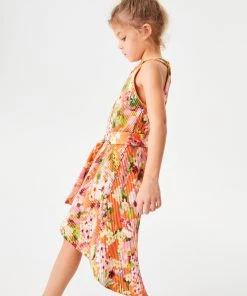 Baker By Ted Baker Orange Pleated Dress -Baker by Ted Baker shop unnamed file 343 scaled