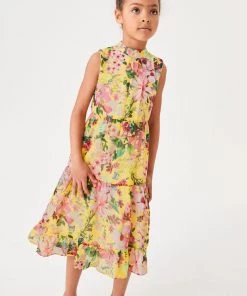 Baker By Ted Baker Yellow Midi Dress