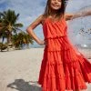 Baker By Ted Baker Orange Coral Tiered Dress
