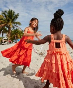 Baker By Ted Baker Orange Coral Tiered Dress -Baker by Ted Baker shop unnamed file 374 scaled