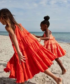 Baker By Ted Baker Orange Coral Tiered Dress -Baker by Ted Baker shop unnamed file 375 scaled