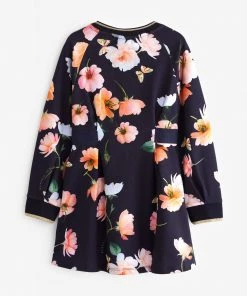 Baker By Ted Baker Floral Navy Sweat Dress -Baker by Ted Baker shop unnamed file 393 scaled