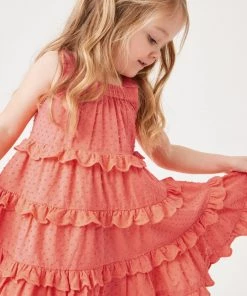 Baker By Ted Baker Ted Baker Coral Pink Tiered Woven Dress -Baker by Ted Baker shop unnamed file 409 scaled